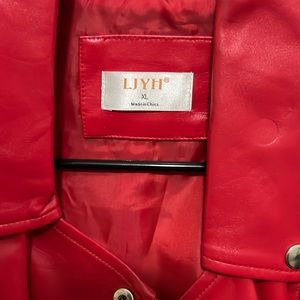 Red pleather moto jacket